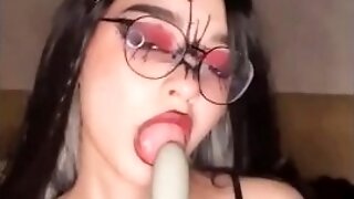 Anime Gal And A Thick Fake Penis. Sweetly Deep Throats